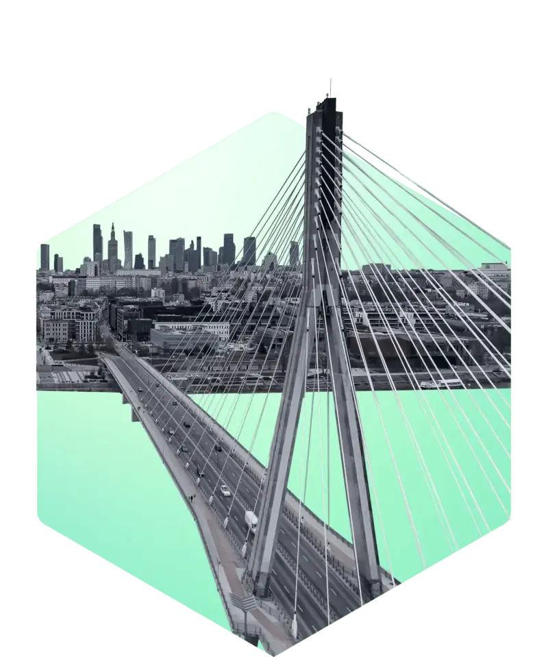 3D illustration representing the bridge between fiat banking and crypto